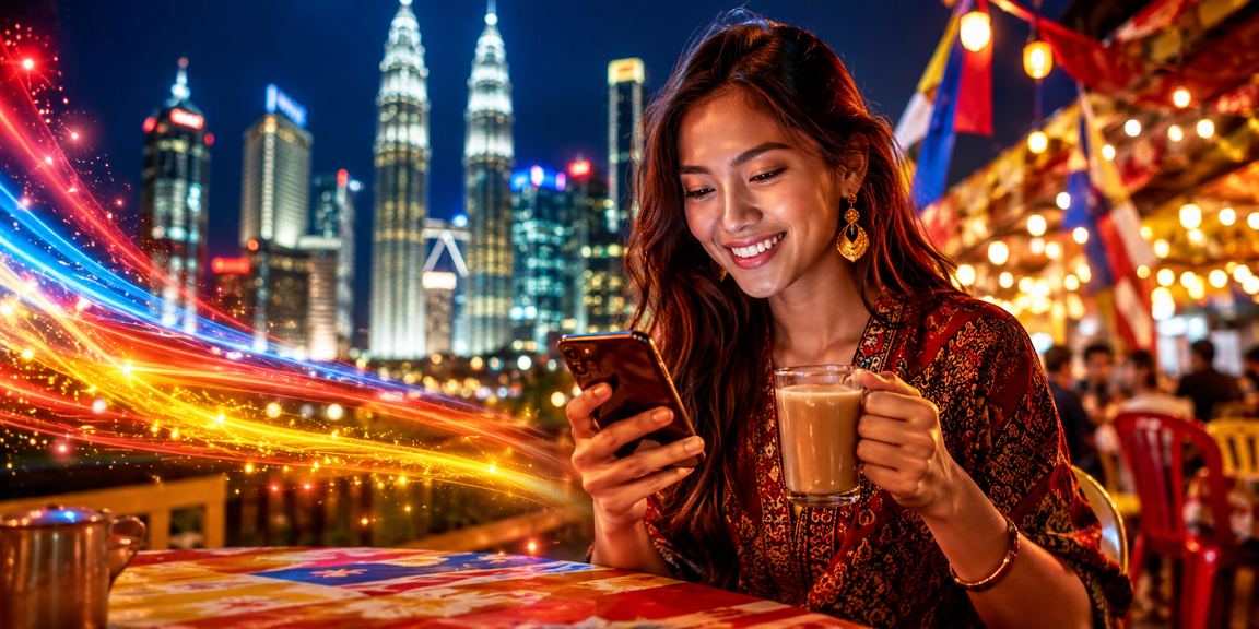 Pengguna melayari laman myr888 menggunakan telefon mudah alih di Kuala Lumpur