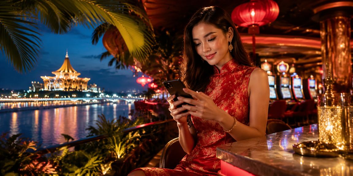 Pemain kasino mudah alih Kuching bermain permainan meja Blackjack dalam talian